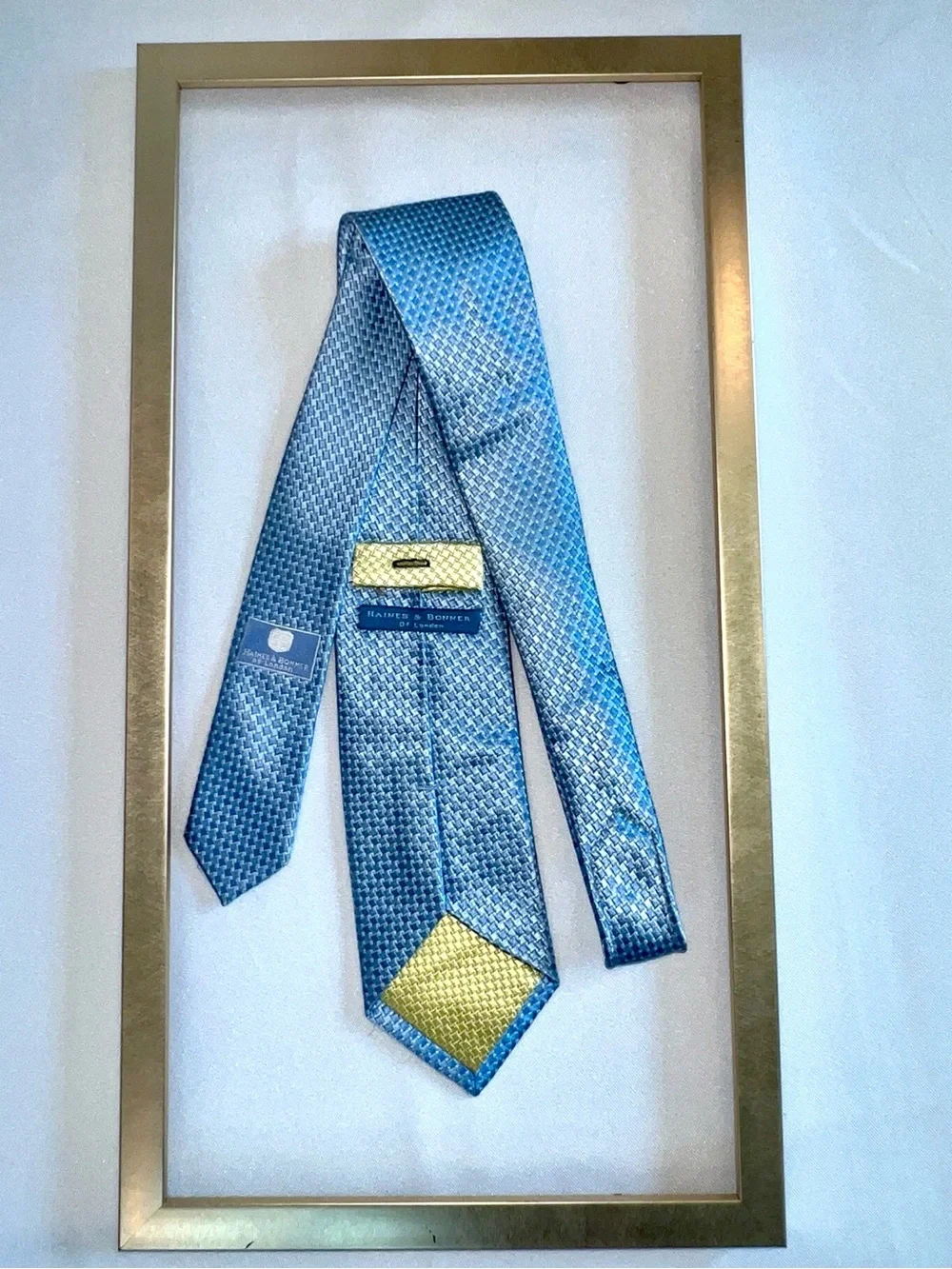 Haines & Bonner Light Blue 100% Silk Tie - Classic Dress Accessory